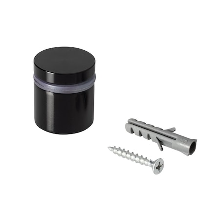 Outwater Round Standoffs, 3/4 in Bd L, Aluminum Black, 1 in OD 3P1.56.00422